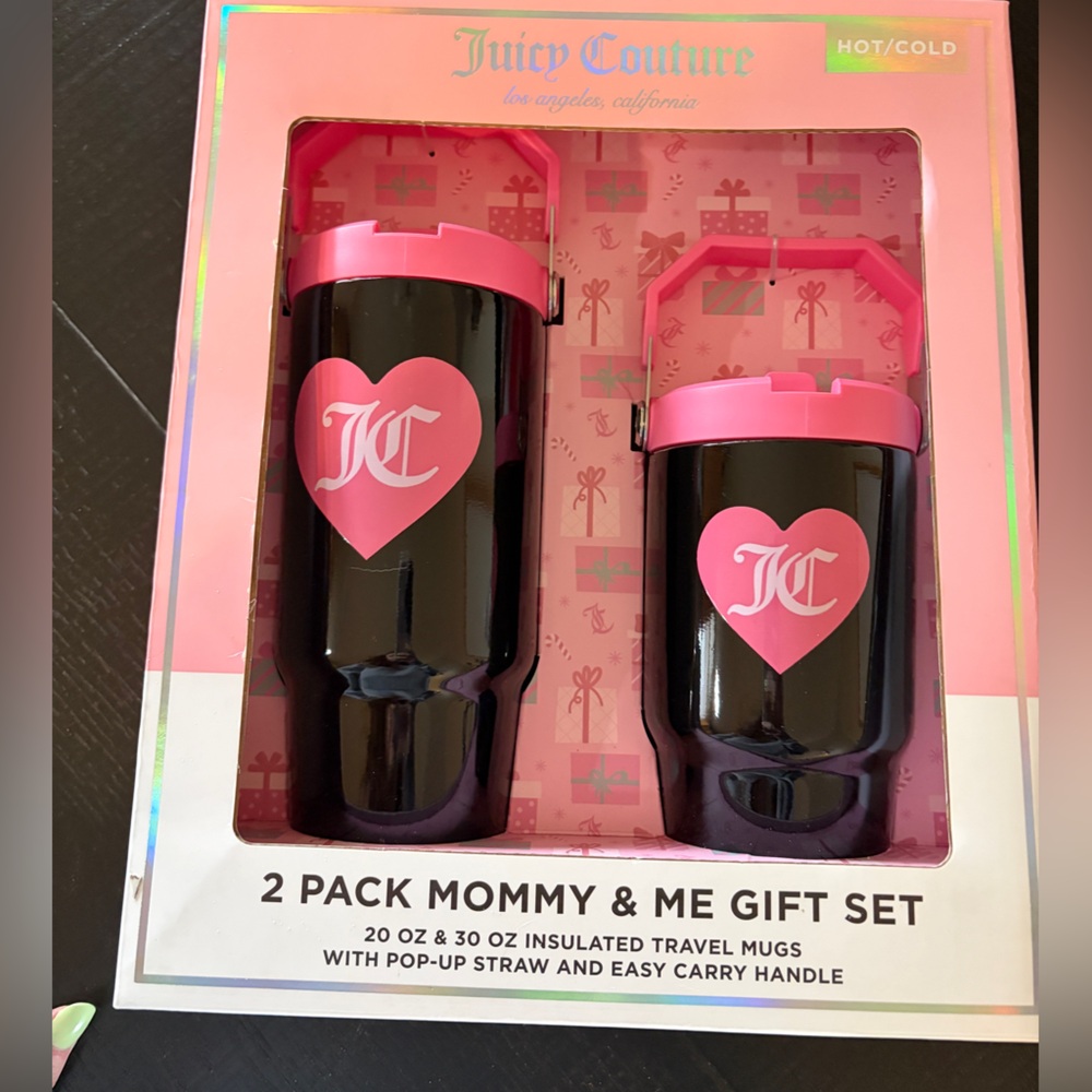 Juicy Couture Mommy & Me Travel Mug Gift Set 2 Pack Insulated Tumblers